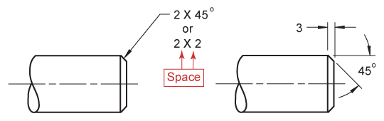 Chamfer dimension